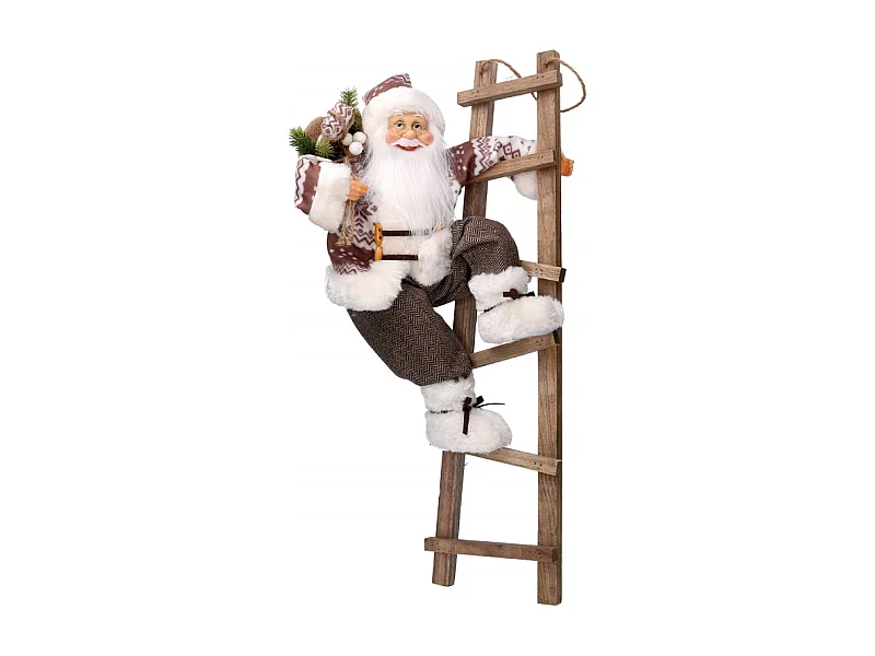 Babbo natale tessuto bianco su scala cmh45