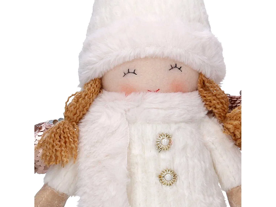 Angelo tessuto bianco seduto cm 24x12h30