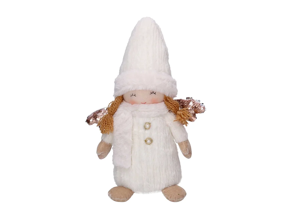 Angelo tessuto bianco seduto cm 24x12h30