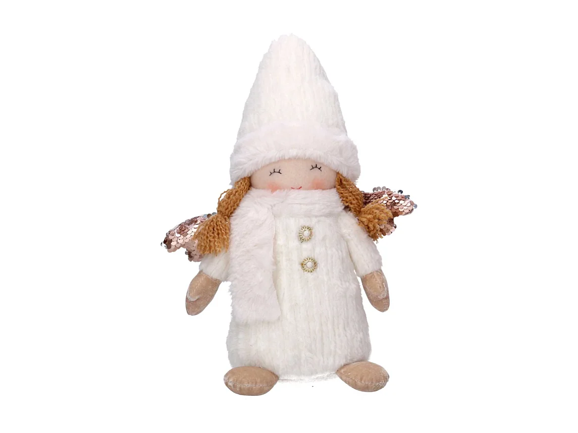 Angelo tessuto bianco seduto cm 24x12h30