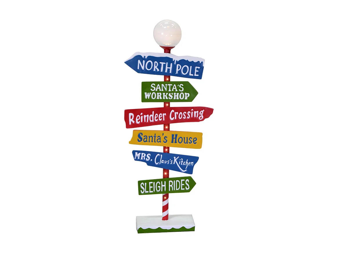 Cartello metallo indicazioni led multicolor cm 46x16,5h106,5