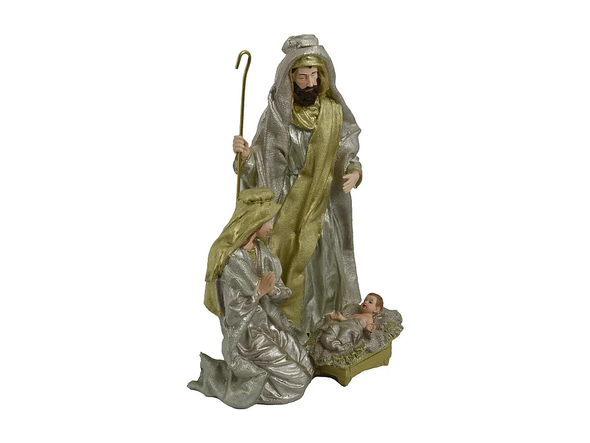 Nativita' resina bianco oro cm 24,5x19,5h39,5