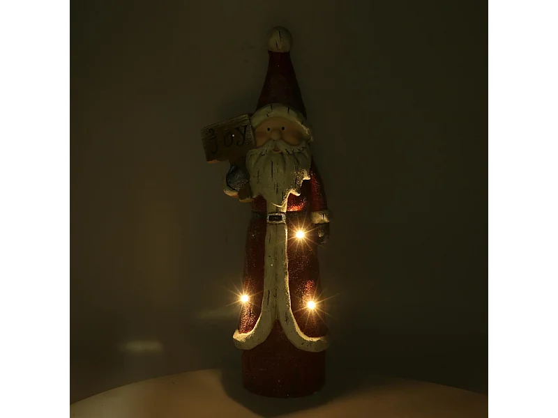 Babbo natale resina led rosso cm 19x14h55,5