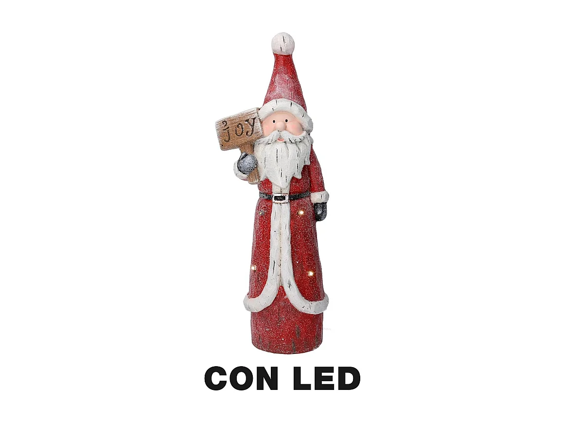 Babbo natale resina led rosso cm 19x14h55,5