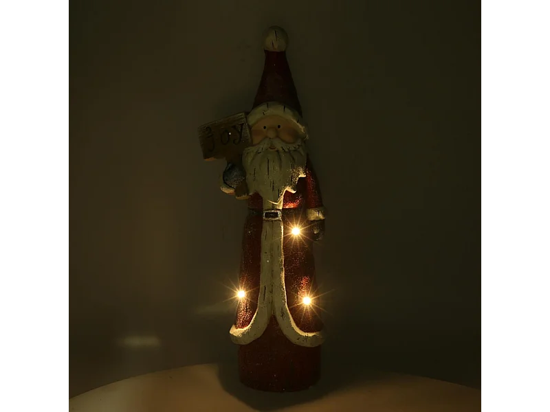 Babbo natale resina led rosso cm 19x14h55,5