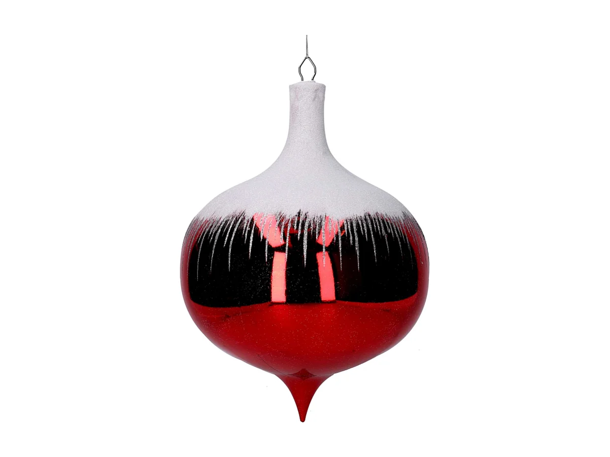 Sfera plastica cipolla innevata rosso cm ø30h42