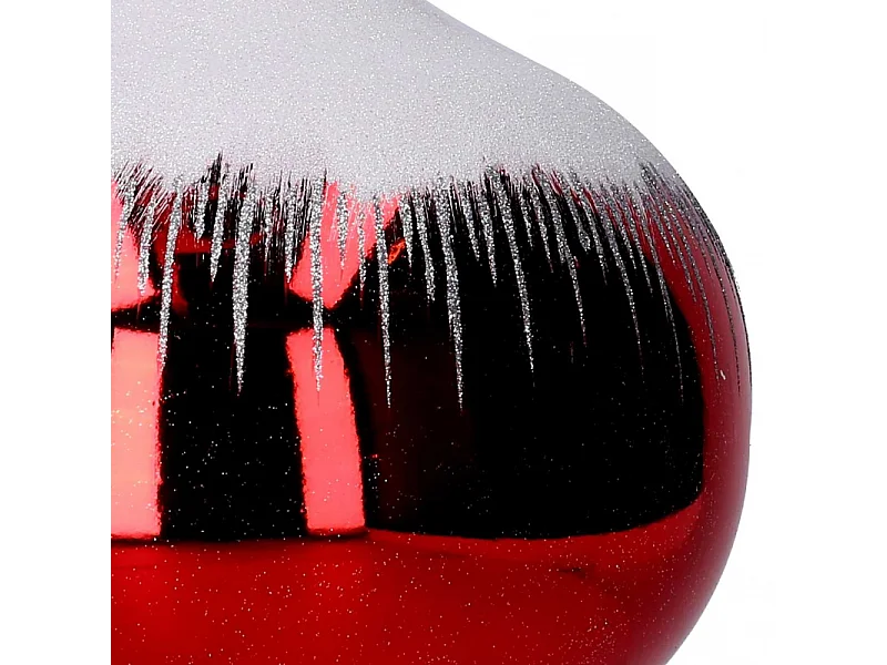 Sfera plastica cipolla innevata rosso cm ø30h42
