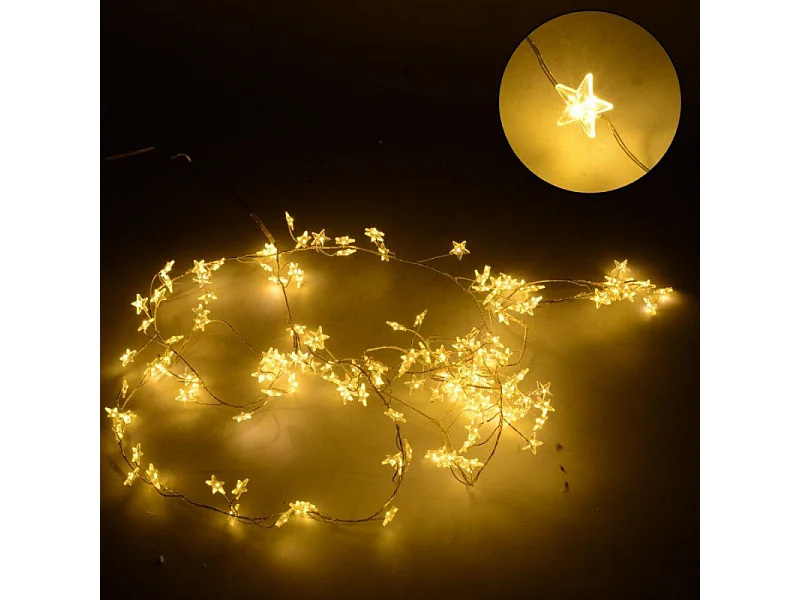 Luce filo 160 micro led stella bianco caldo cm 230alimentazione fissa uso esterno