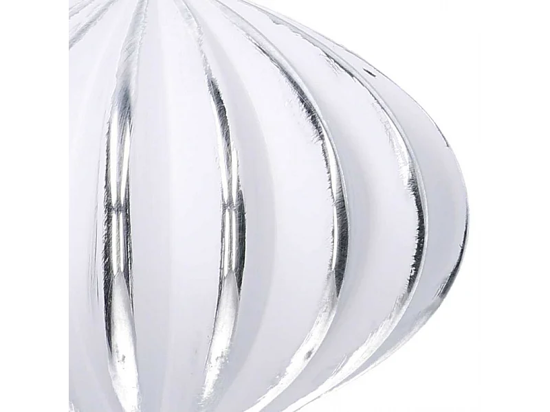 Set di 2 Sfera plastica cipolla a coste bianco eargento cm ø15