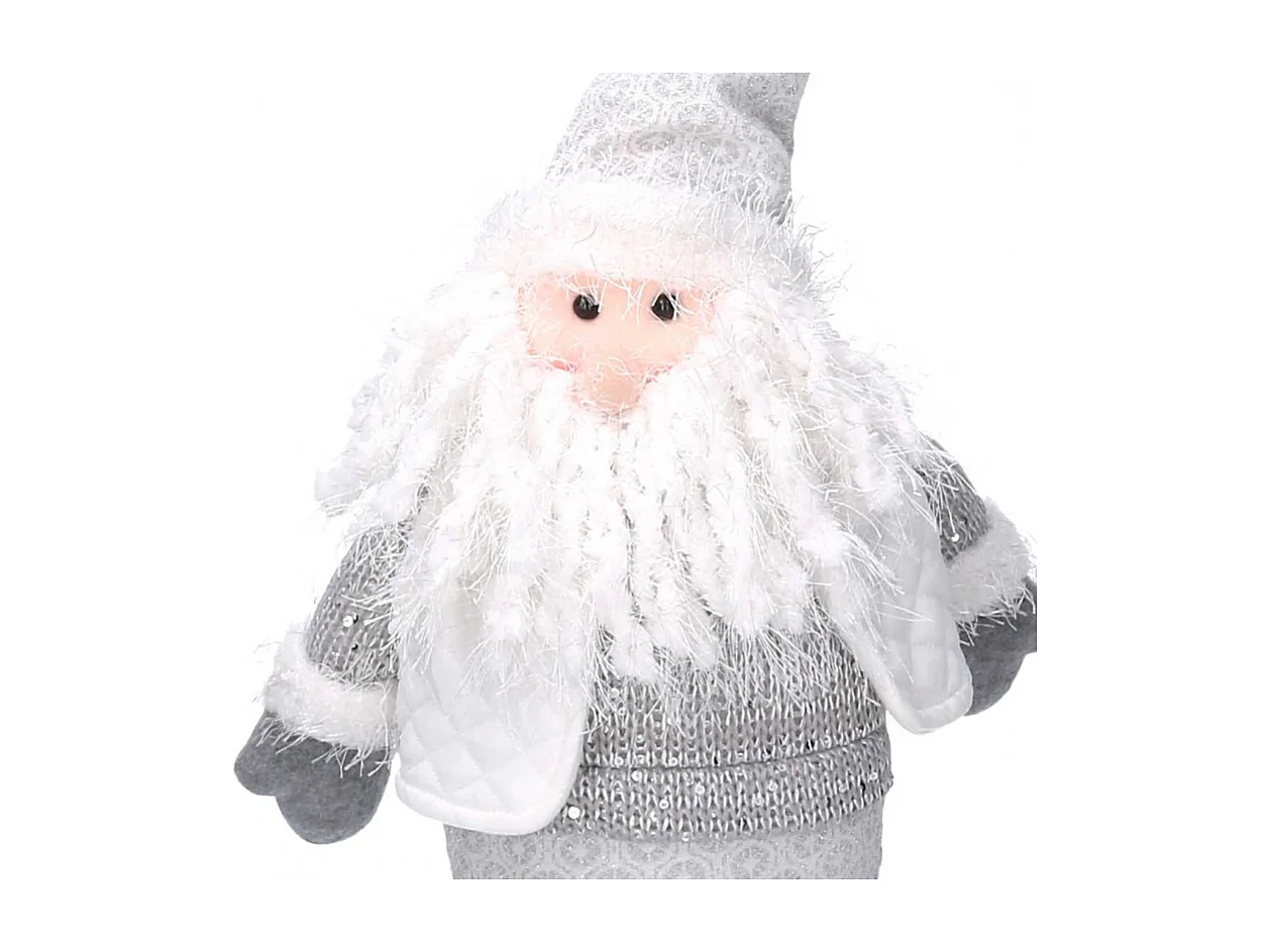 Babbo natale tessuto bianco grigio cm 25x9h38