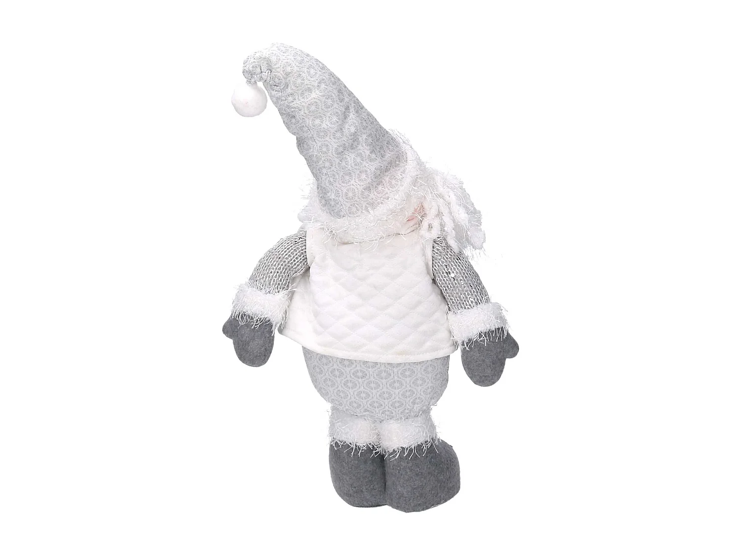 Babbo natale tessuto bianco grigio cm 25x9h38