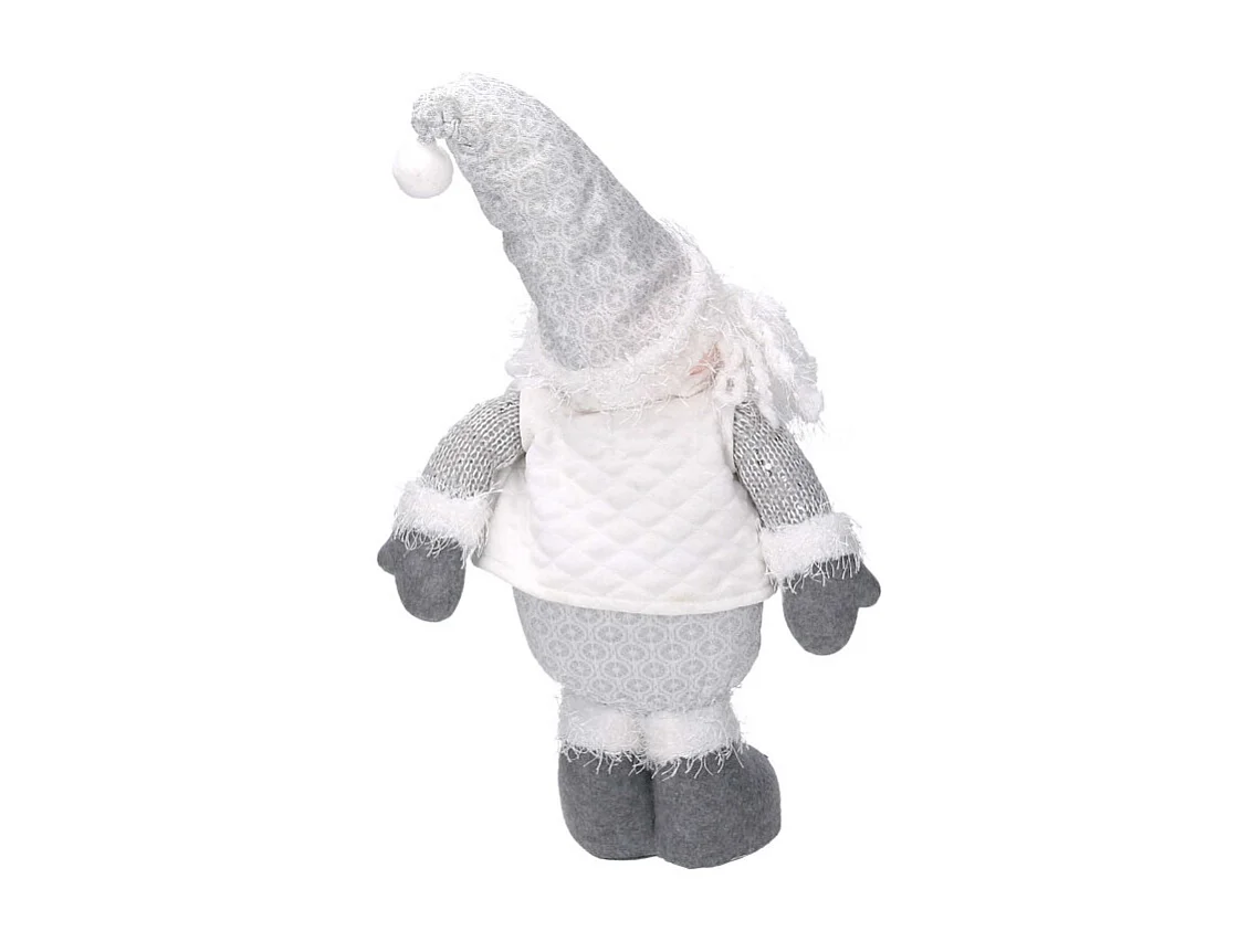 Babbo natale tessuto bianco grigio cm 25x9h38