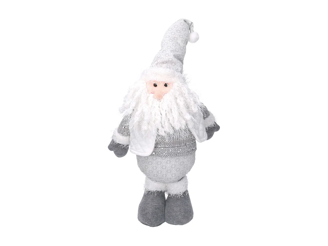 Babbo natale tessuto bianco grigio cm 25x9h38