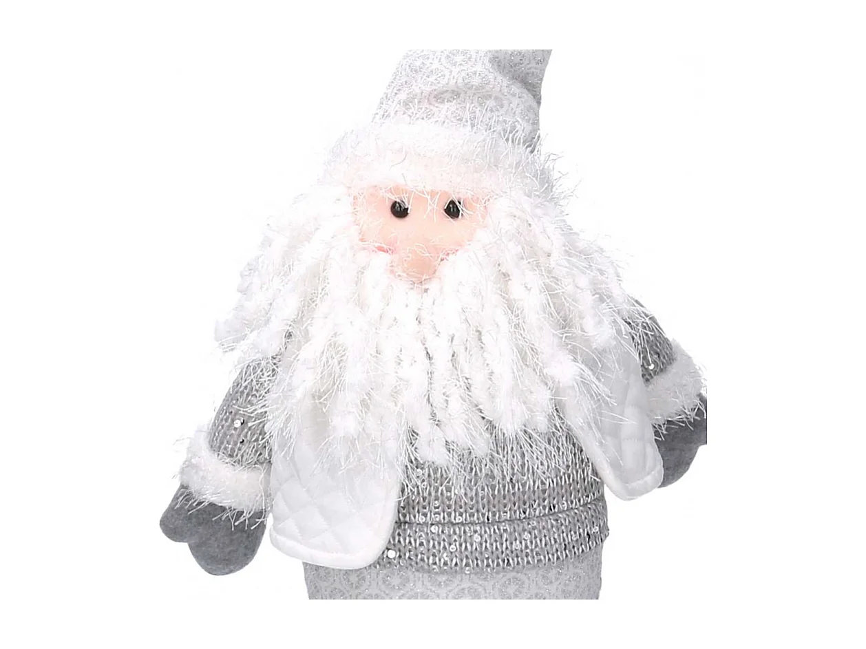 Babbo natale tessuto bianco grigio cm 25x9h38