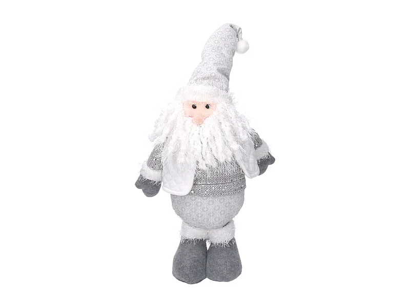 Babbo natale tessuto bianco grigio cm 25x9h38