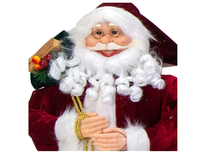 Babbo natale tessuto con lanterna rossocm47x23h150