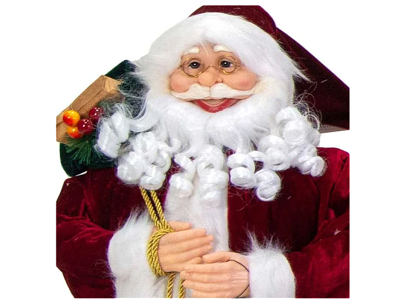 Babbo natale tessuto con lanterna rossocm47x23h150