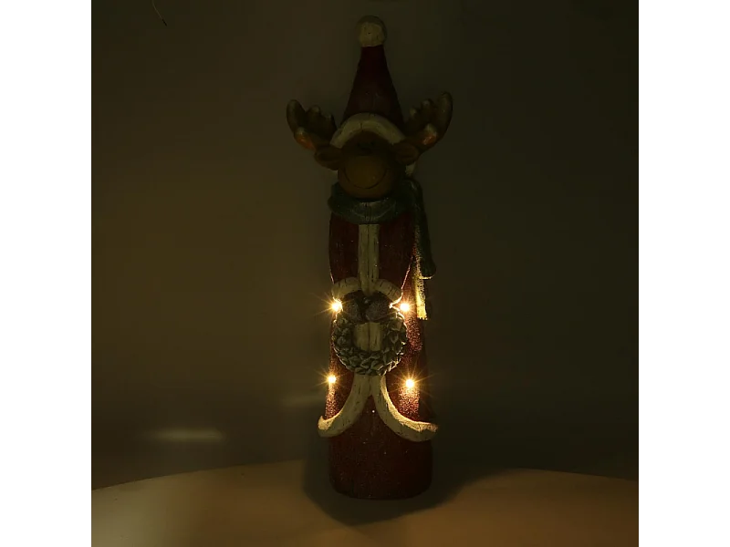 Renna resina led rosso cm 22,5x16h65,5