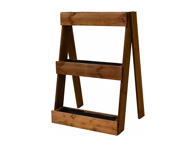 Ortolegno Balcony Inclinato o Diritto 3/5 Vasche 71x16,5xh100/164 cm color castagno - Inclinato