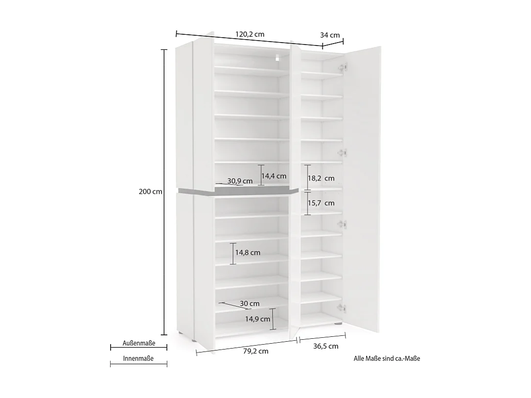 Scarpiera BOB a 5 ante con 10+10 ripiani made in Italy