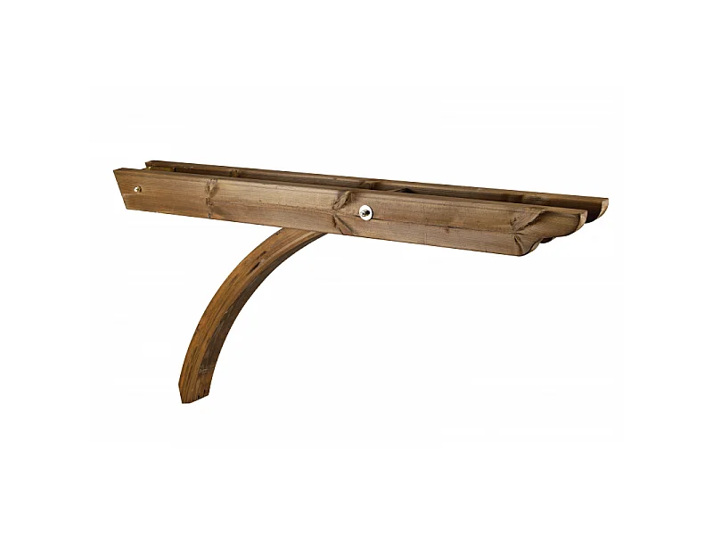 MENSOLA PORTANTE CON LAVORAZIONE AD S PROFILI 4,5X12X149cm E PUNTONE AD ARCO 7X9cm - Noce