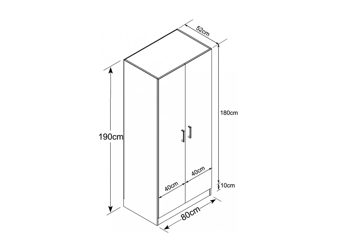 ARMADIO 2 ANTE LEOPOLD QUERCIA CHIARO