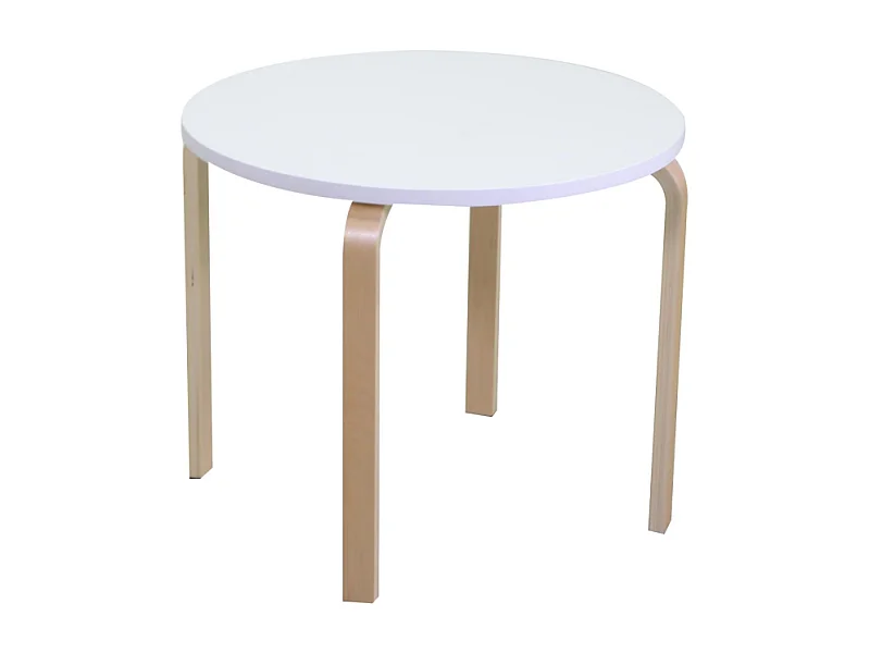 Tavolino bimbi legno bianco tondo cm ø60h50