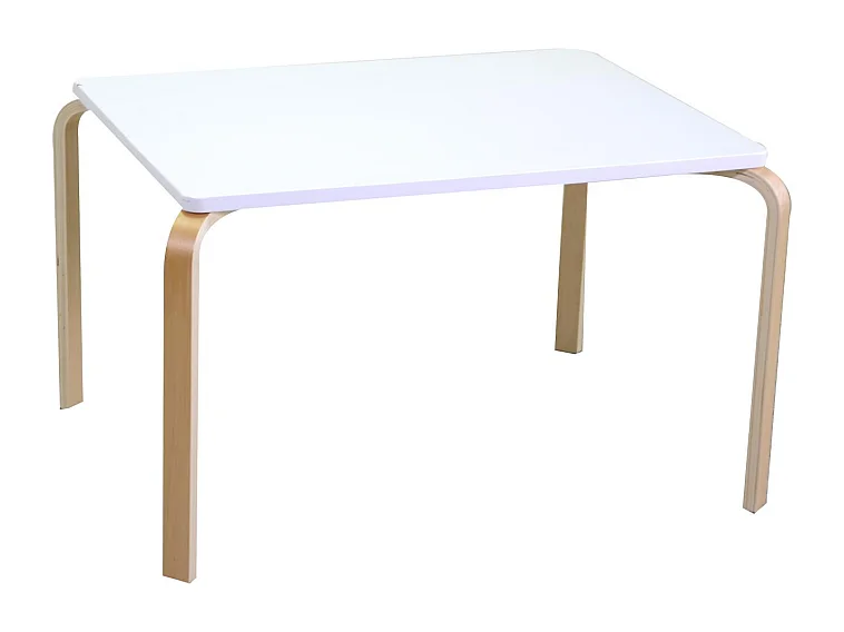 Tavolino bimbi legno bianco rettangolare cm 80x60h50