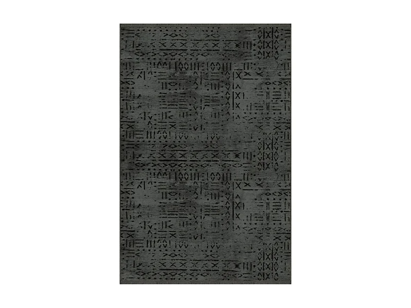 Tappeto ciniglia antiscivolo Vadi antracite decorazione geometrica 160x230