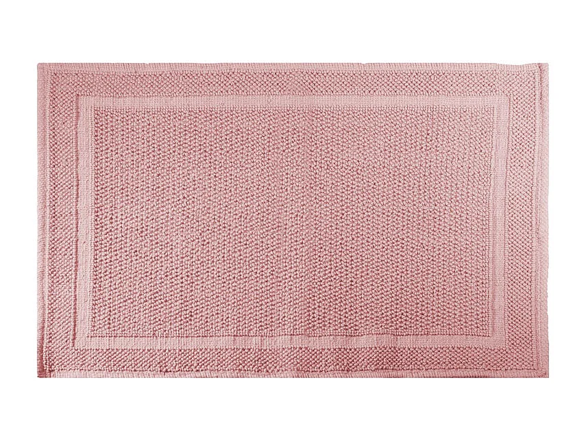 Tappetino bagno 100% cotone vincent rosa antiscivolo cm 50x80x2