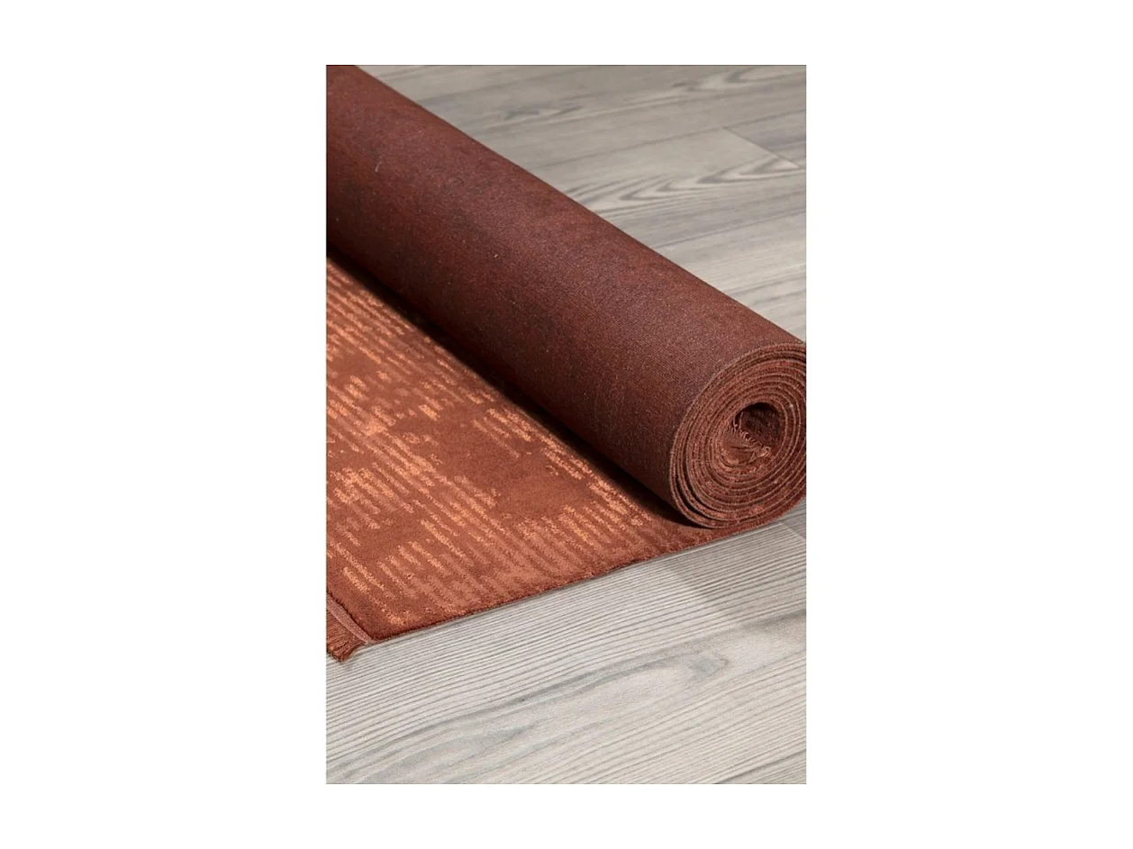 Tappeto antiscivolo vintage bambù colore arancione tabacco 160x230