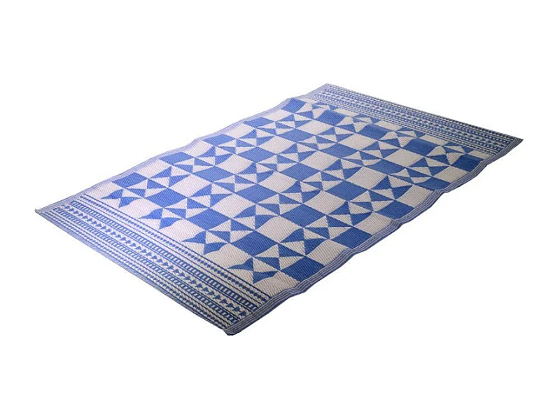 Tappeto poliestere triangoli blu cm60x180x0.6