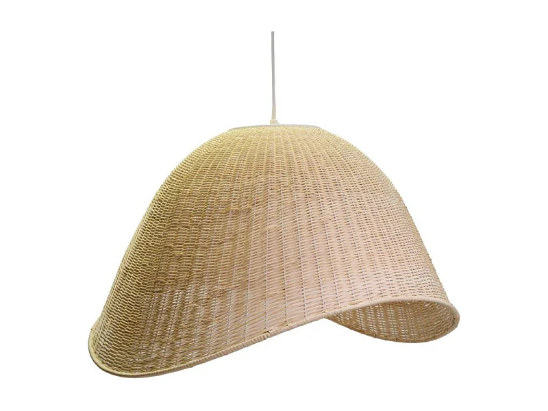 Lampadario rattan sbiancato con attaccocm62,5x53,5h40