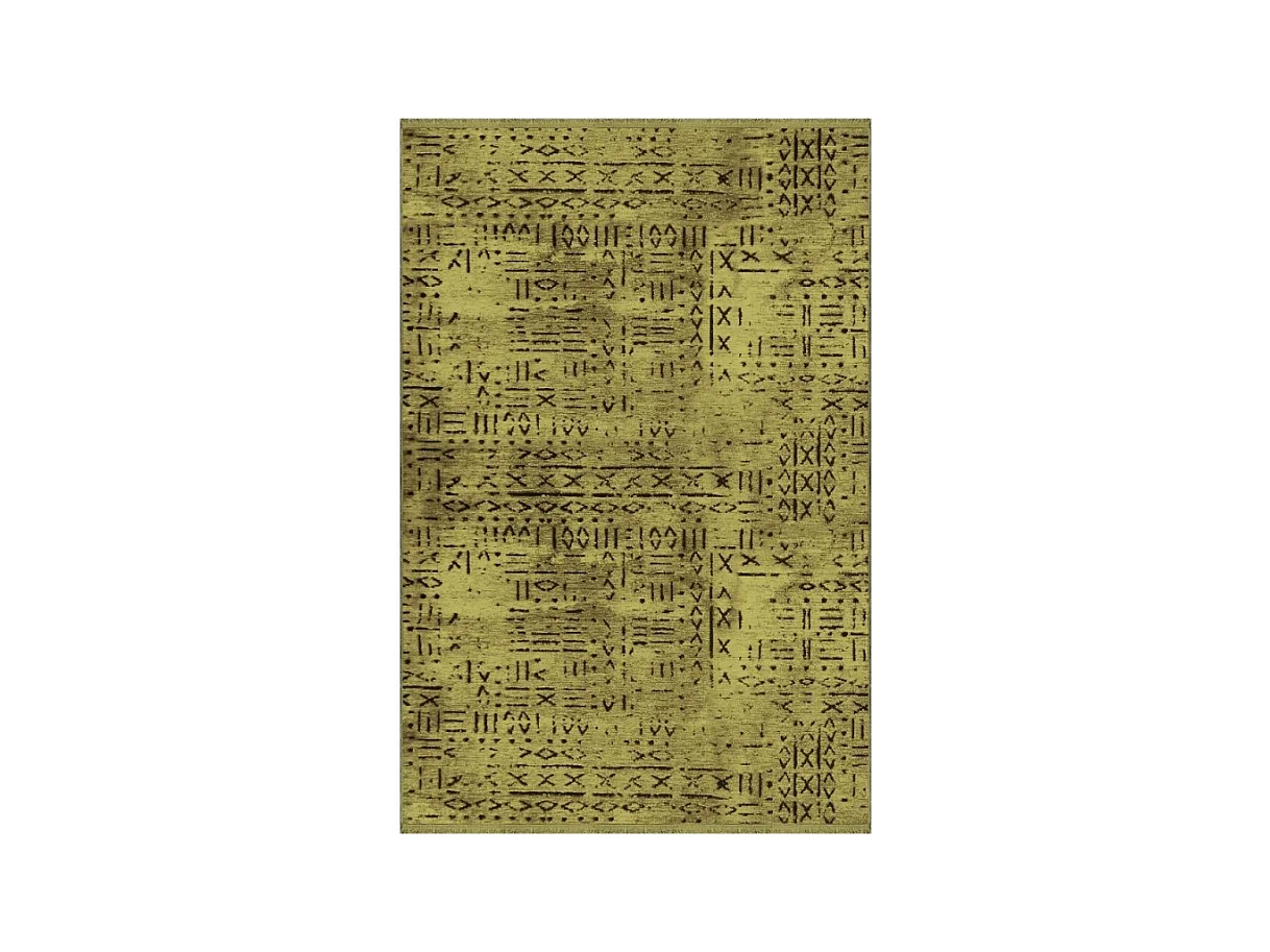 Tappeto ciniglia antiscivolo Vadi verde decorazione geometrica 120x180