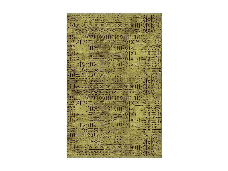 Tappeto ciniglia antiscivolo Vadi verde decorazione geometrica 120x180