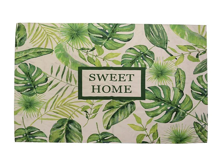 Tappeto tessuto foglie verdi rettangolare cm 180x140