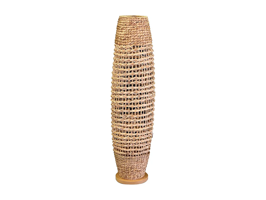 Lampada rattan naturale da terra con attacco cm ø31h119,5