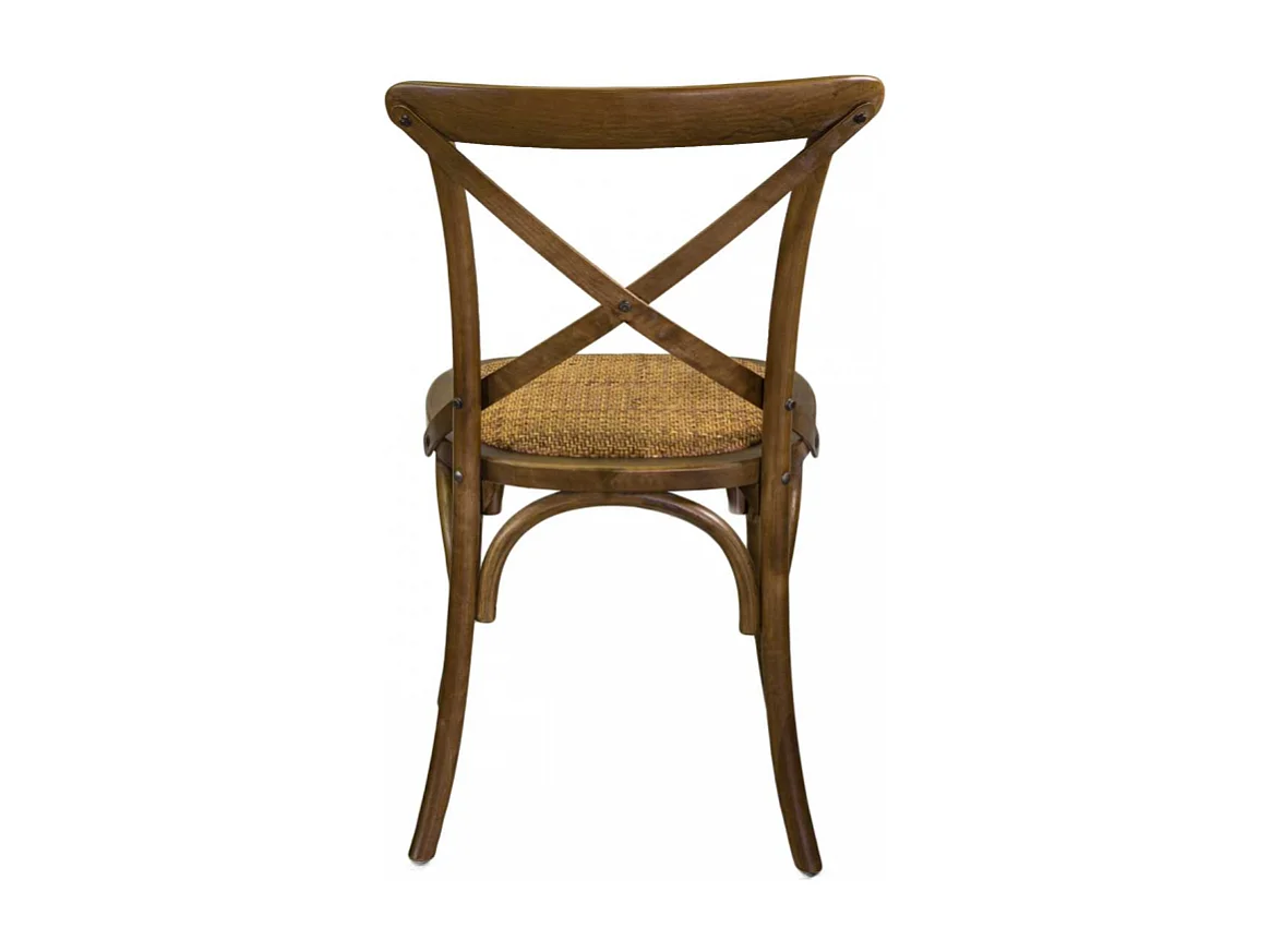 Sedia legno cross marrone chiaro sedutaintreccio cm 51x55h46,5/89