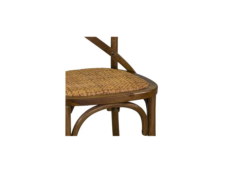 Sedia legno cross marrone chiaro sedutaintreccio cm 51x55h46,5/89