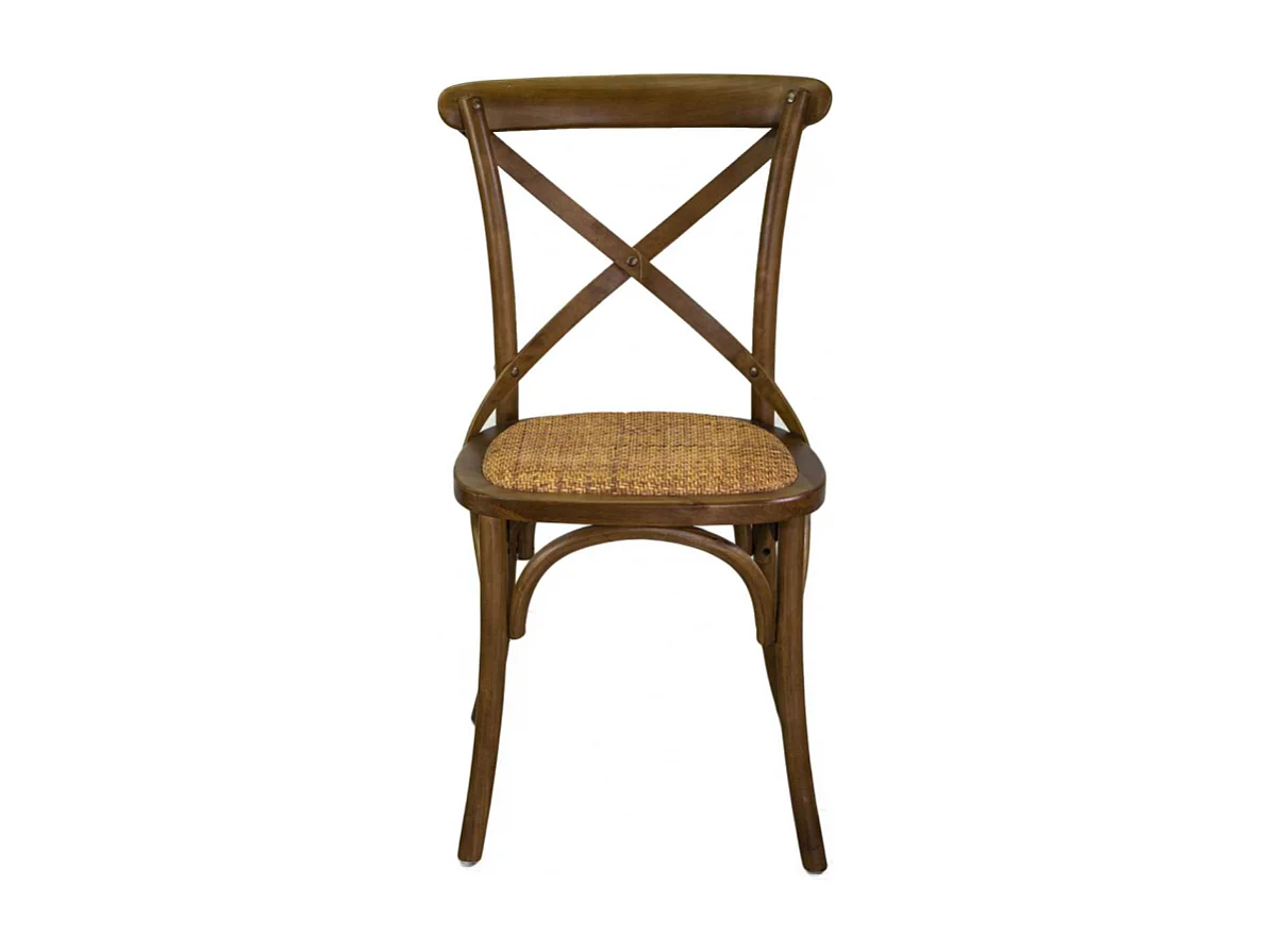 Sedia legno cross marrone chiaro sedutaintreccio cm 51x55h46,5/89