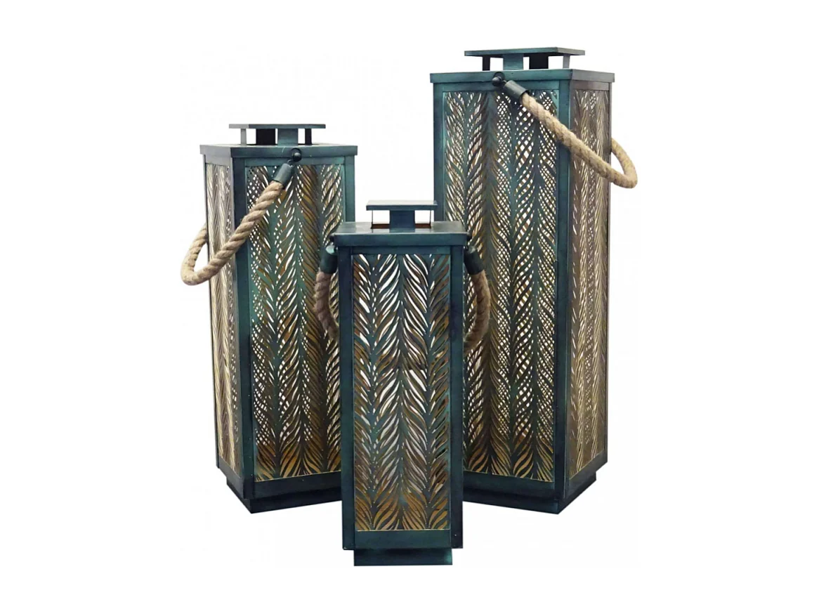 SET DI 3 LANTERNE IN METALLO DANIELLE