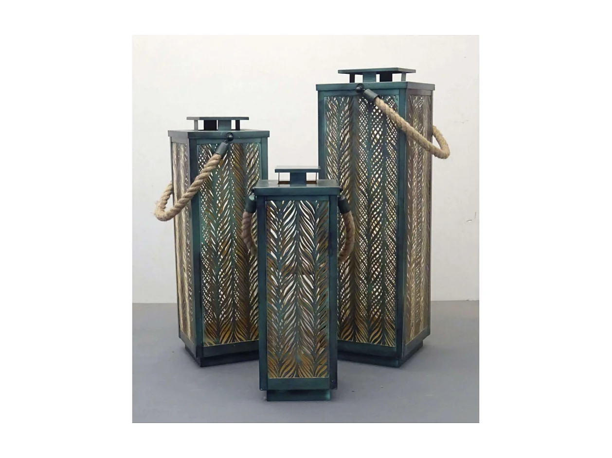 SET DI 3 LANTERNE IN METALLO DANIELLE