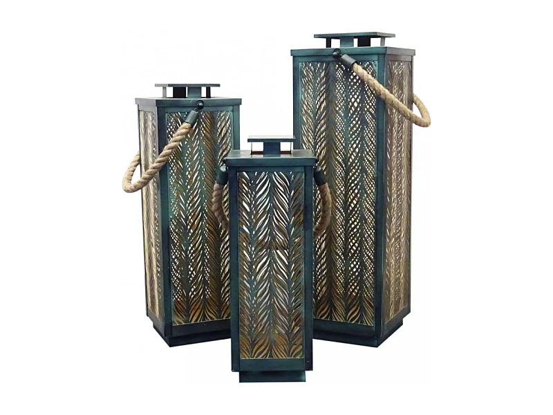 SET DI 3 LANTERNE IN METALLO DANIELLE