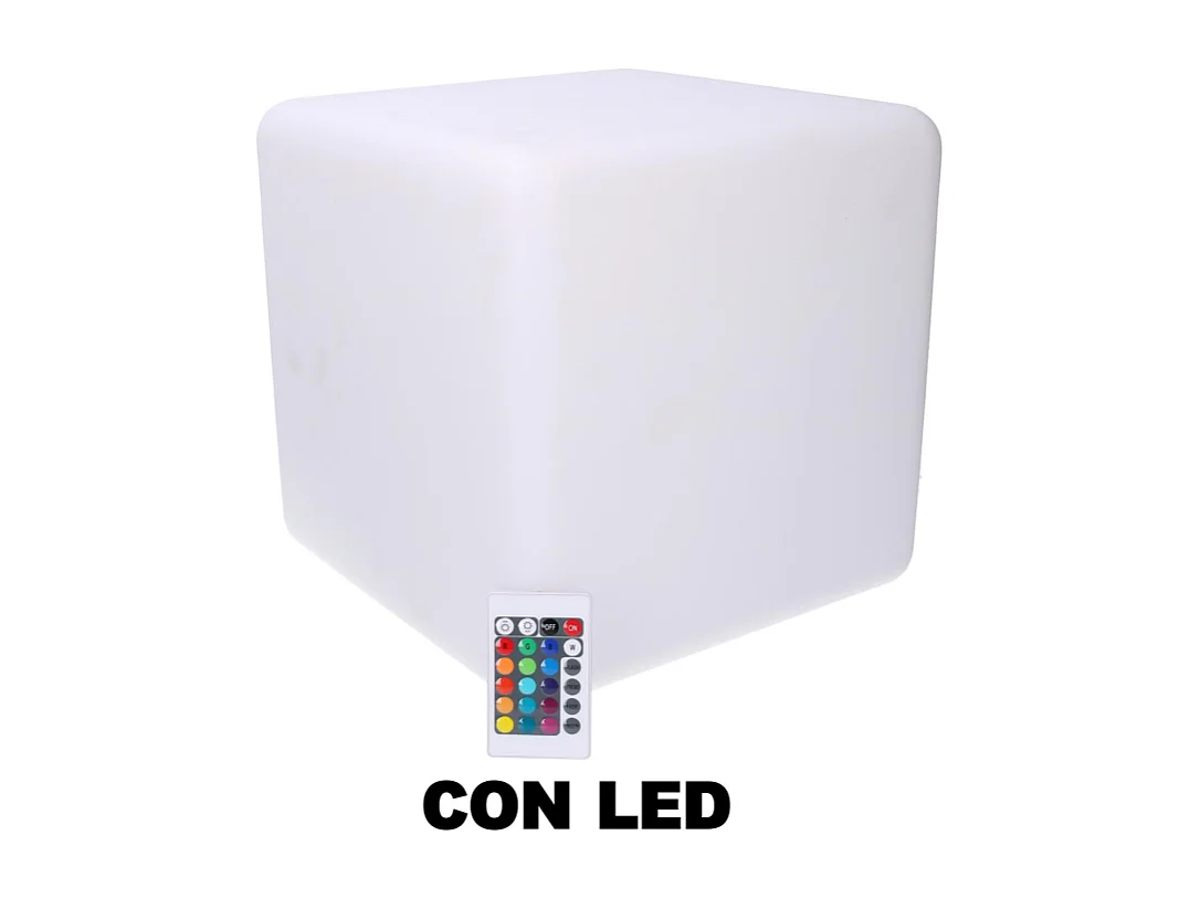 Lampada led plastica ricaricabile multicolor quadro cm 30x30h30