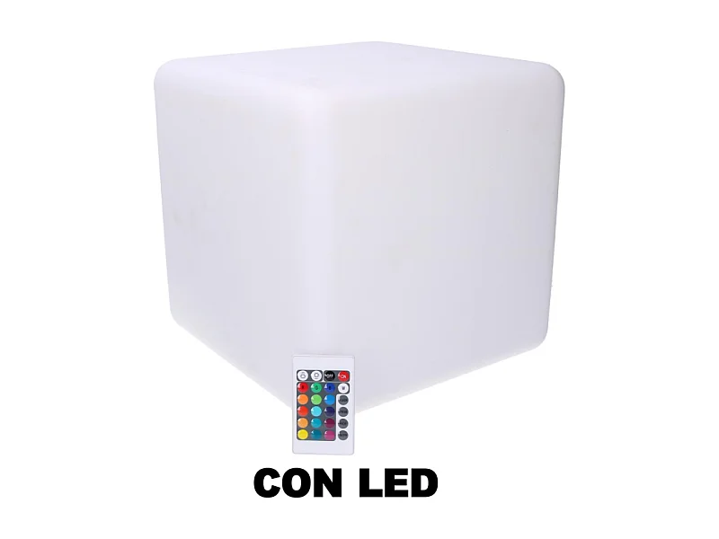 Lampada led plastica ricaricabile multicolor quadro cm 30x30h30