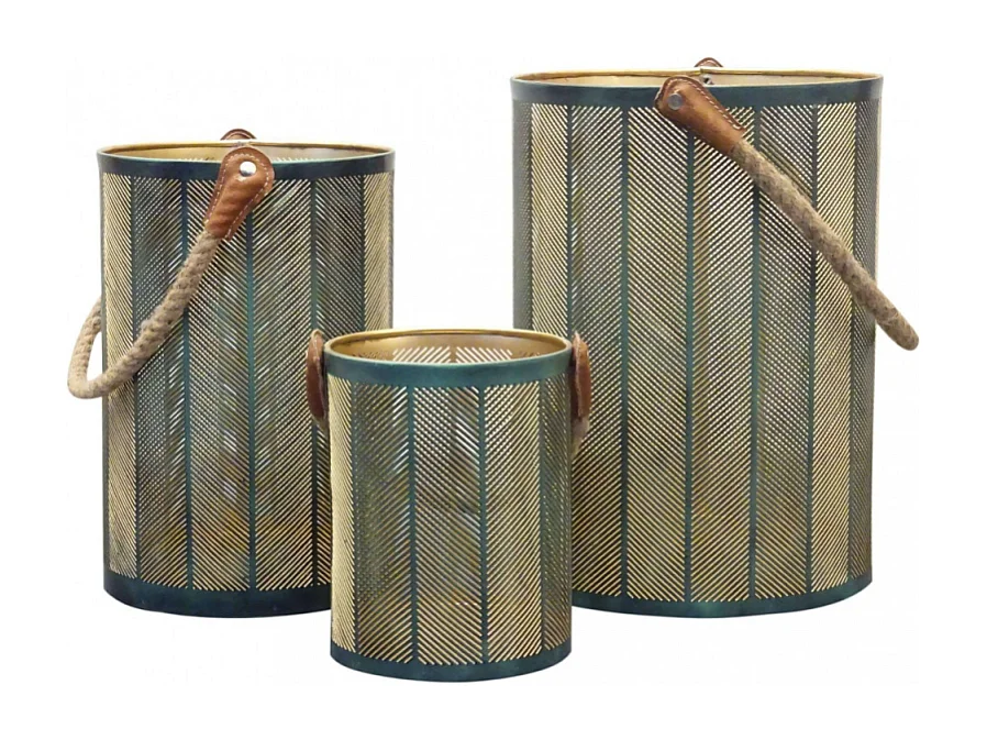 SET DI 3 LANTERNE IN METALLO CHLOÉ