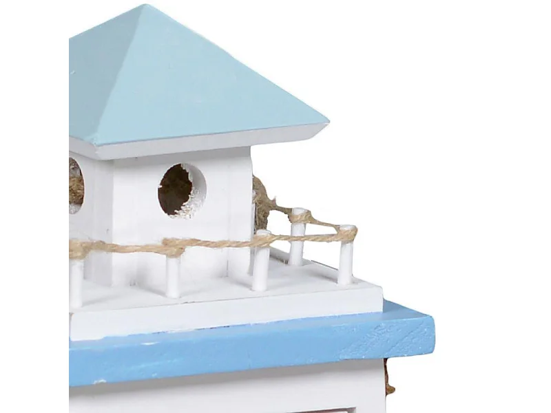 Lanterna mare legno bianco/azzurro farocm 21,5x21,5h41,5