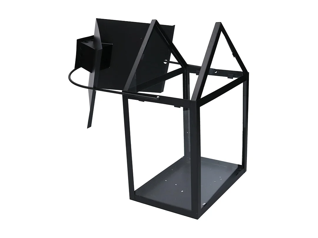 Lanterna metallo 1-3 nero cm 27x18,2h41/51