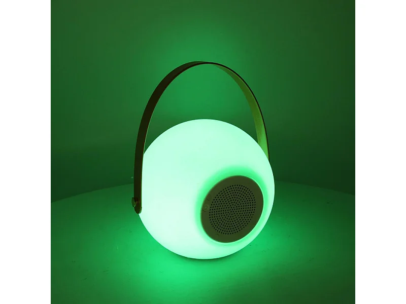 Lampada led plastica ricaricabile multicolor musica tondo cm ø20h20
