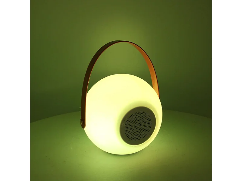 Lampada led plastica ricaricabile multicolor musica tondo cm ø20h20